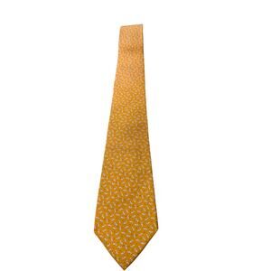 Salvatore Ferragamo Silk Tie Orange Dogs & Balls Italy